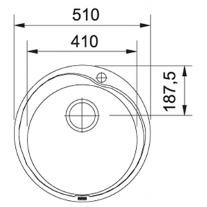 FRANKE 101.0000.561 Мойка RON 610-41 нерж, D-510мм, кругл., нерж., врезн.