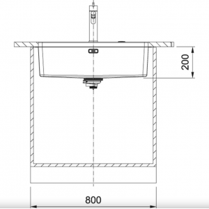 FRANKE 122.0601.312 Мойка MYX 110-70, 740х440мм, квадр., нерж., подст.