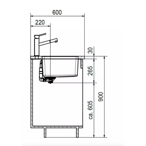 FRANKE 122.0601.312 Мойка MYX 110-70, 740х440мм, квадр., нерж., подст.