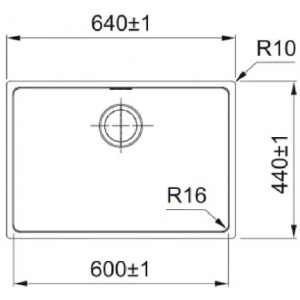 FRANKE 122.0689.809 Мойка FEX 110-60, мойка 640 x 440mm, чаша 600*400мм, квадр., нерж., подст.