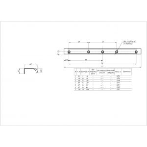 Ручка-профиль накладная 6603 L120мм., м.ц.96мм, Черный матовый R6603A.96BLQ