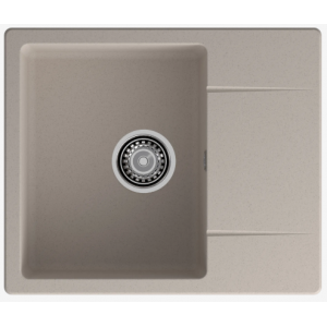 Мойка GRANFEST URBAN 258L 1-чаша+крыло 580*490мм песочный, прямоуг., кварц, врезн.