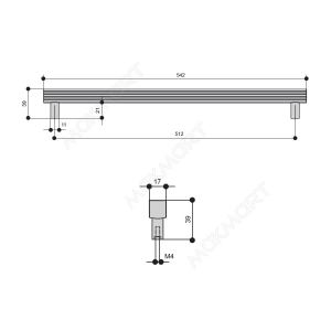 Ручка-скоба 512мм, отделка золото шлифованное