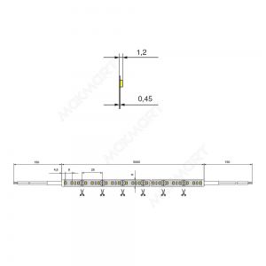 Лента светод SMD2835, 120 LED/м, 14.4Вт/м, 12В, CRI80,1400-1500Лм/м 5000*8мм, IP20, 6000-6500К  ХОЛО