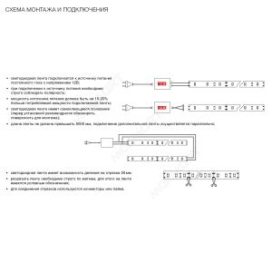 Лента светод SMD2835, 120 LED/м, 14.4Вт/м, 12В, CRI80,1400-1500Лм/м 5000*8мм, IP20, 6000-6500К  ХОЛО