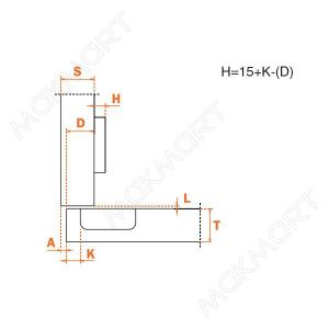 Петля 110" накладная без доводчика