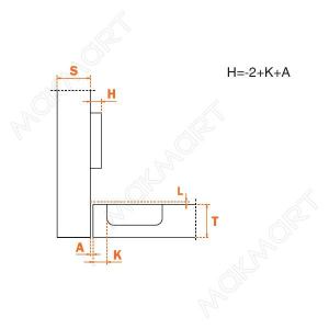 Петля 110" вкладная без доводчика