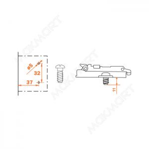 Клип-ответная планка Н4 с евровинтом, крестообразная CAM