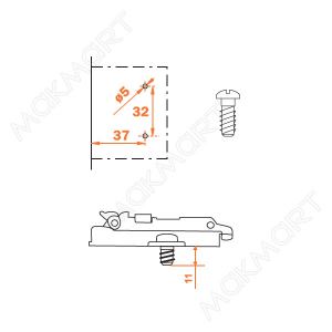 Клип-ответная планка Н2 под шуруп, крестообразная Клип-ответная планка Н2 под шуруп, крестообразная