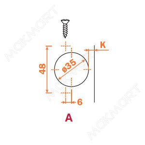 Петля 45" угловая без пружины