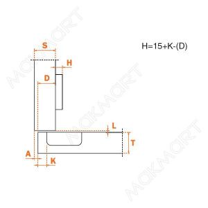 Петля 165" накладная с обратной пружиной Петля 165" накладная с обратной пружиной