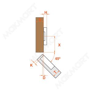 Петля 45" угловая с доводчиком Петля 45" угловая с доводчиком