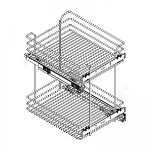 Сетка в базу 400 выдвижная с доводчиком, отделка хром Сетка в базу 400 выдвижная с доводчиком, отделка хром
