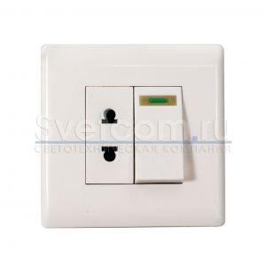 001-2 | выключатель с розеткой мебельный