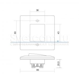 001-2 | выключатель с розеткой мебельный