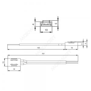 Коннектор, сетевой, для LED лент COB шириной 8 мм, с проводом 145 мм, 12V/24V, m