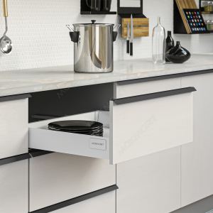 Ручка-профиль накладная L.296мм, отделка черный бархат (матовый)