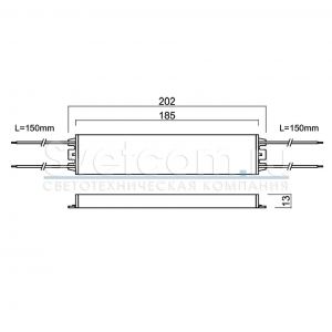 24V 60W IP67 | тонкий корпус h=13мм источник питания в алюминиевом герметичном корпусе