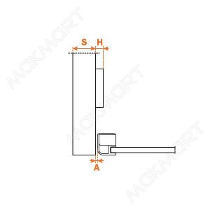 Петля 105" вкладная с обратной пружиной, для узкого алюминиевого профиля