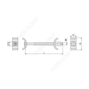Стяжка столешницы L=100мм, отделка цинк