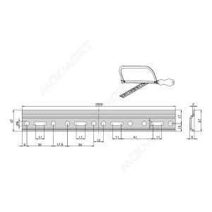 MHB.BP.10.20.ZN Martex Профиль для навески полок 26 мм, L.2000 мм, толщина 2мм отделка цинк MHB.BP.10.20.ZN Martex Профиль для навески полок 26 мм, L.2000 мм, толщина 2мм отделка цинк