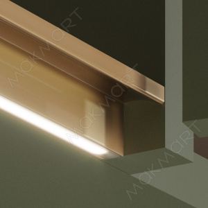 HW.005.097.PR.GOLD Профиль 2817 LED GOLA Г-образный под пропил для 16мм ДСП, L=3100мм, отделка золот