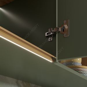 HW.005.097.PR.GOLD Профиль 2817 LED GOLA Г-образный под пропил для 16мм ДСП, L=3100мм, отделка золот