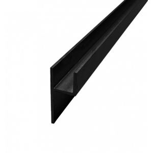 Плинтус алюминиевый Лира Ч-образный 6мм АЧ012 Черный матовый RAL9005 3,0 м