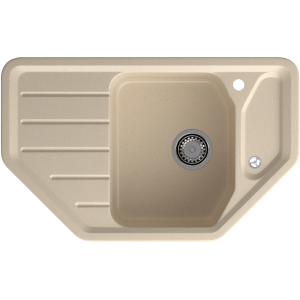 GF-C-800 E кашемир, 800*500мм, GRANFEST Мойка угл., мрамор, врезн.,