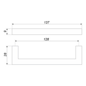 RS043BL.4/128 (Ручка мебельная QUADRA)