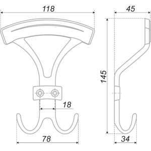 Мебельный крючок K305.02EAB.2 Европейская старинная латунь Мебельный крючок K305.02EAB.2 Европейская старинная латунь