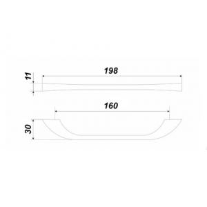 RS195MBSN.1/160 (Ручка мебельная ArtLine)