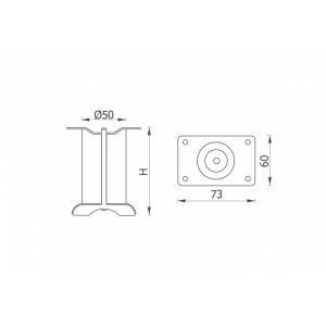 Опора  FK140S.060CP  140 H60мм (без регул.) сталь хром круглая Распродажа