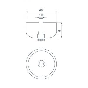 Опора регулируемая H17 мм, серая Опора регулируемая H17 мм, серая