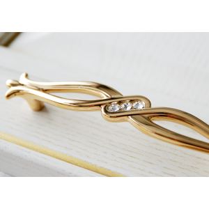 Ручка WMN715, м.р.96мм, покрытие состаренное золото 00A8/Swarovski WMN715X096MKRA8