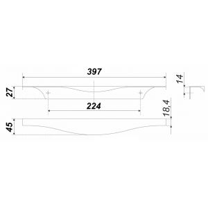 RT008CP.1/224/400 (Ручка мебельная торцевая RT008CP.1/224/400)