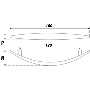 Ручка S1460/128 (RS014SC.4/128) (25) сатин хром