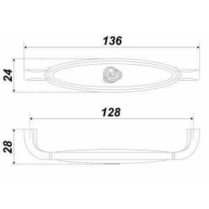 RS111BAZ.4/128/W (Ручка мебельная RS111BAZ.4/128/W)