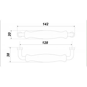 RS108CP.4/128/W (Ручка мебельная RS108CP.4/128/W)