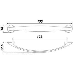 Ручка S4750/128 (RS047SN.4/128) сатин никель (50)