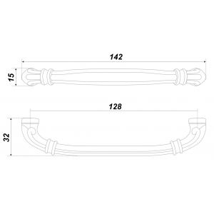 RS439BAZ.4/128 (Ручка мебельная RS439BAZ.4/128)