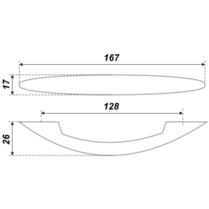 Ручка S1140/128 (RS011CP.4/128) (25)хром