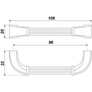 RS082AB.4/96 (Ручка мебельная)(20) старинная латунь