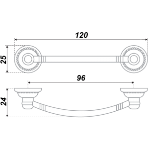 RS096AB.4/96 (Ручка мебельная)(25) старинная латунь