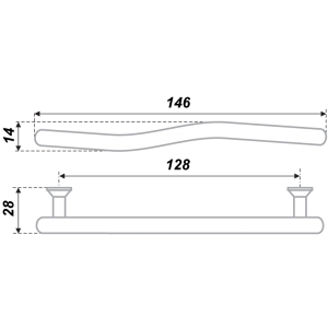 Ручка S2640/128 (RS026CP.4/128) (25) хром